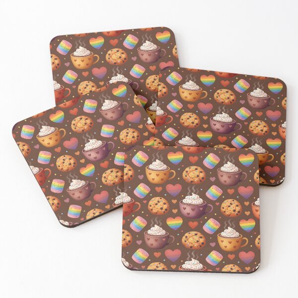 Item preview, Pride Hot Chocolate Cookies Rainbow Hearts Pattern designed and sold by ZhivanCrimson.