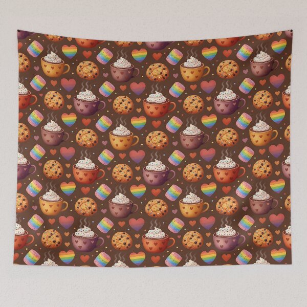 Item preview, Pride Hot Chocolate Cookies Rainbow Hearts Pattern designed and sold by ZhivanCrimson.
