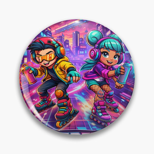 Item preview, Cyberfunk Skaters Neon City designed and sold by CheepMunks.