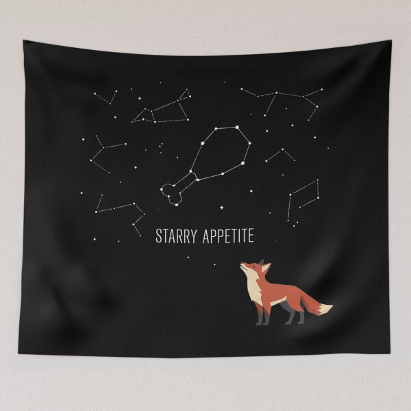 Item preview, Starry Appetite Fox Chicken Constellation Night Sky designed and sold by Zazz Lee.