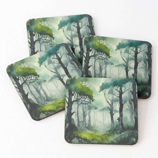 Aperçu de l'œuvre Aquarelle de forêt verte créée et vendue par ViaARTfactory.