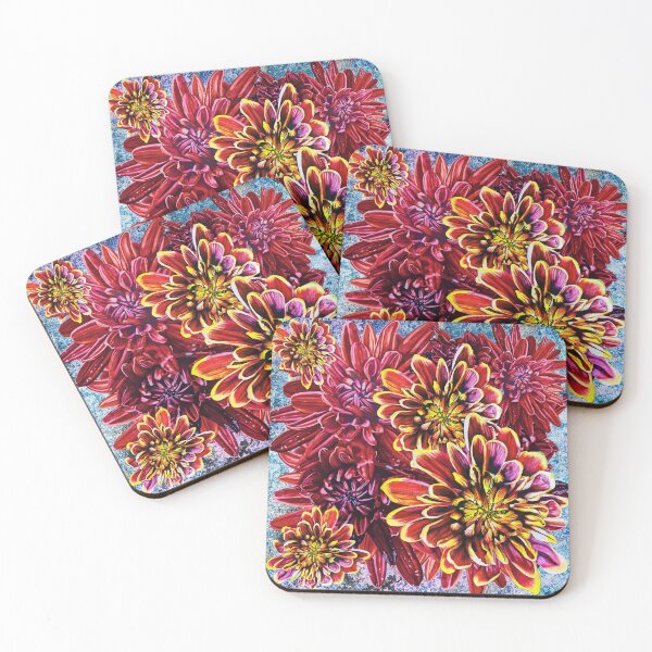 Item preview, Red Chrysanthemums Background 1 designed and sold by nastiaart.