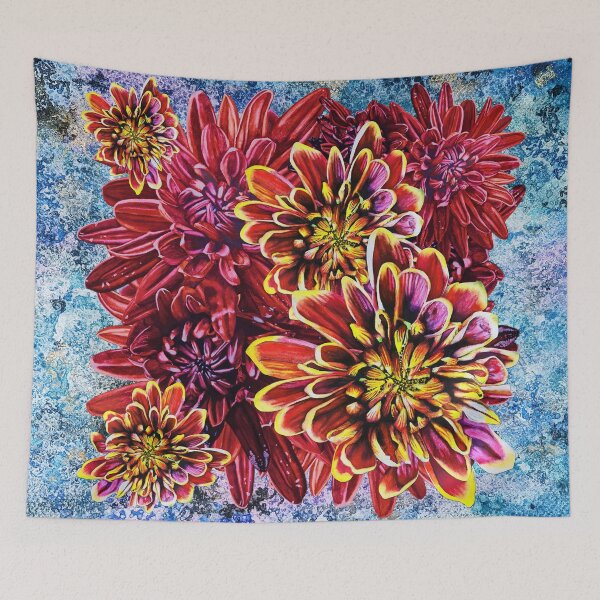 Item preview, Red Chrysanthemums Background 1 designed and sold by nastiaart.