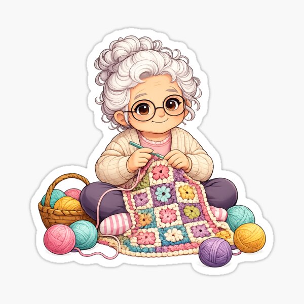 Item preview, grandma crochet | Send Yarn Funny Crochet Grandma designed and sold by WardrobeFlow.