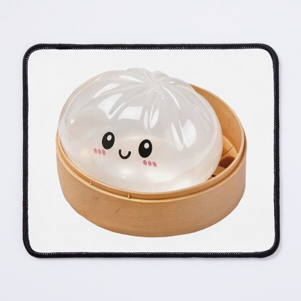 Item preview, Glossy White Kawaii Squishy Dumpling Toy in Bamboo Steamer designed and sold by EmeraldeaArt.