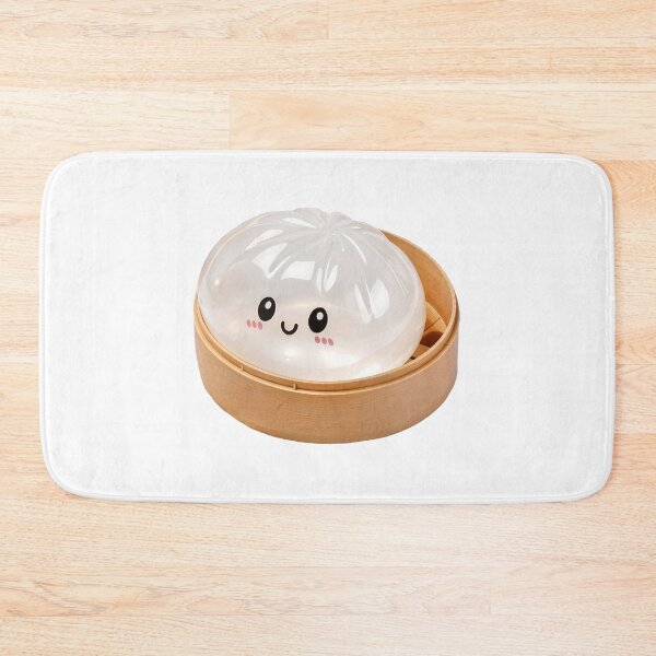 Item preview, Glossy White Kawaii Squishy Dumpling Toy in Bamboo Steamer designed and sold by EmeraldeaArt.