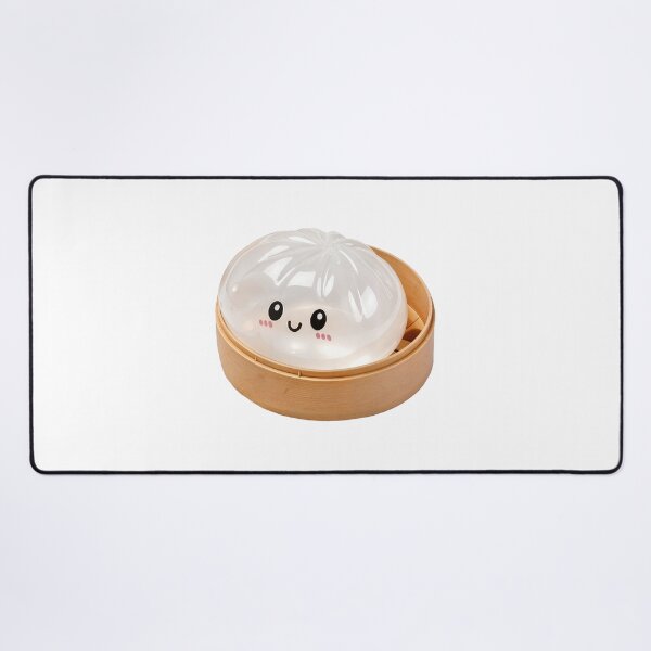 Item preview, Glossy White Kawaii Squishy Dumpling Toy in Bamboo Steamer designed and sold by EmeraldeaArt.