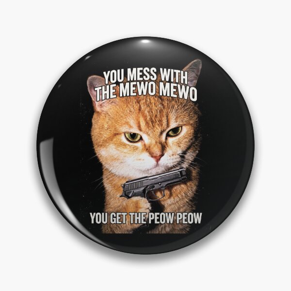 Item preview, Mess With The Mewo Mewo Shirt Funny Cat with Gun T-Shirt Sarcastic Orange Cat Lover Gift Sassy Cat Top Peow Peow Cat Meme Tee [Black Shirt Only] designed and sold by Off-Road-Zone.