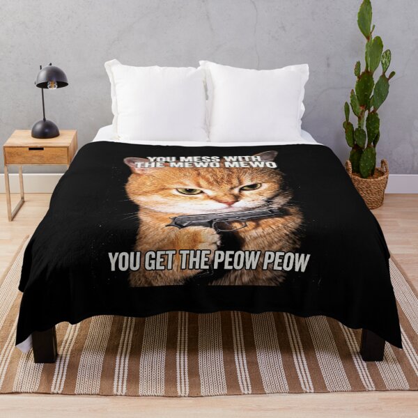 Item preview, Mess With The Mewo Mewo Shirt Funny Cat with Gun T-Shirt Sarcastic Orange Cat Lover Gift Sassy Cat Top Peow Peow Cat Meme Tee [Black Shirt Only] designed and sold by Off-Road-Zone.