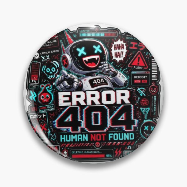 Item preview, ERROR 404 HUMAN NOT FOUND | Funny Cyber Gamer Robot Gaming Sticker designed and sold by Stylestickers55.