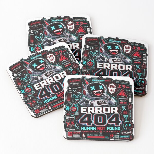 Item preview, ERROR 404 HUMAN NOT FOUND | Funny Cyber Gamer Robot Gaming Sticker designed and sold by Stylestickers55.