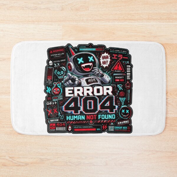 Item preview, ERROR 404 HUMAN NOT FOUND | Funny Cyber Gamer Robot Gaming Sticker designed and sold by Stylestickers55.