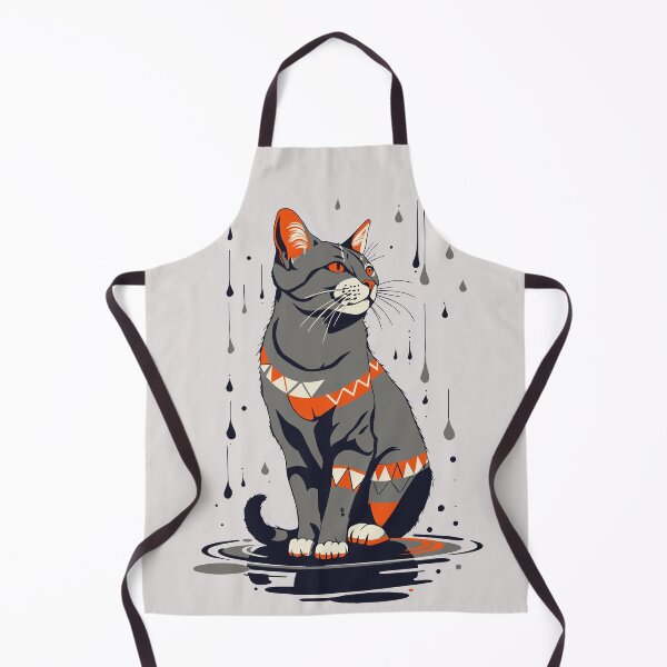 Item preview, Geometric Rainy Cat – Minimal Dark Illustration designed and sold by zoliartdesign.