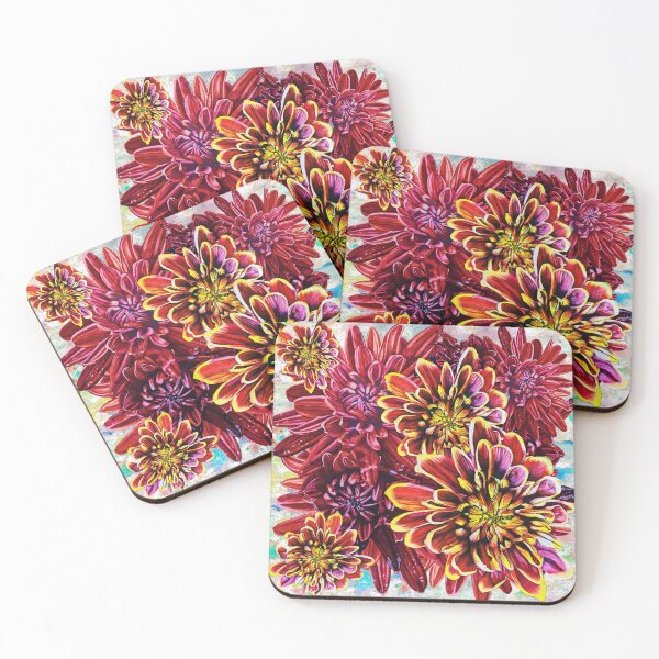 Item preview, Red Chrysanthemums Background 2 designed and sold by nastiaart.