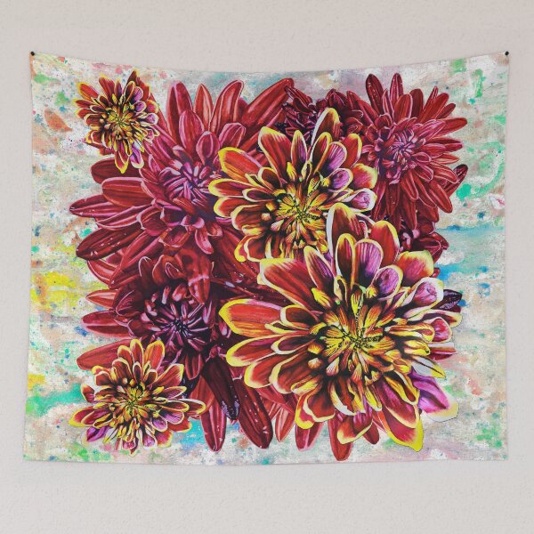 Item preview, Red Chrysanthemums Background 2 designed and sold by nastiaart.