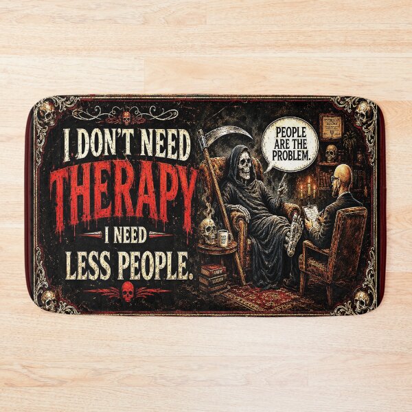 Item preview, I Don’t Need Therapy I Need Less People – Funny Grim Reaper Dark Humor Design designed and sold by Alchemy Forge.