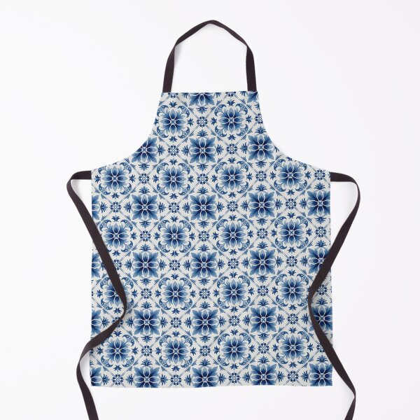 Item preview, Blue and White Floral Tile Pattern designed and sold by HappyOops.