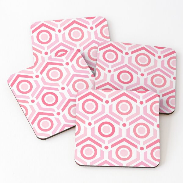 Item preview, Bright Pink Modern Geometric Hexagon Pattern designed and sold by Myra365Art.