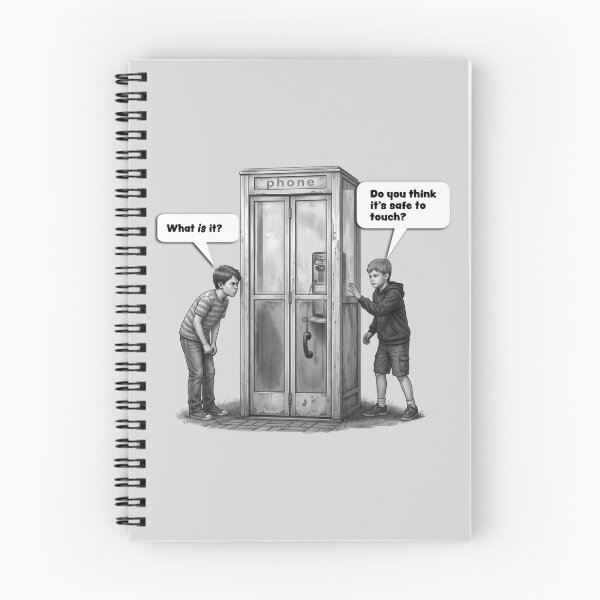 Item preview, Boys exploring a phonebooth designed and sold by Skeezix-66.