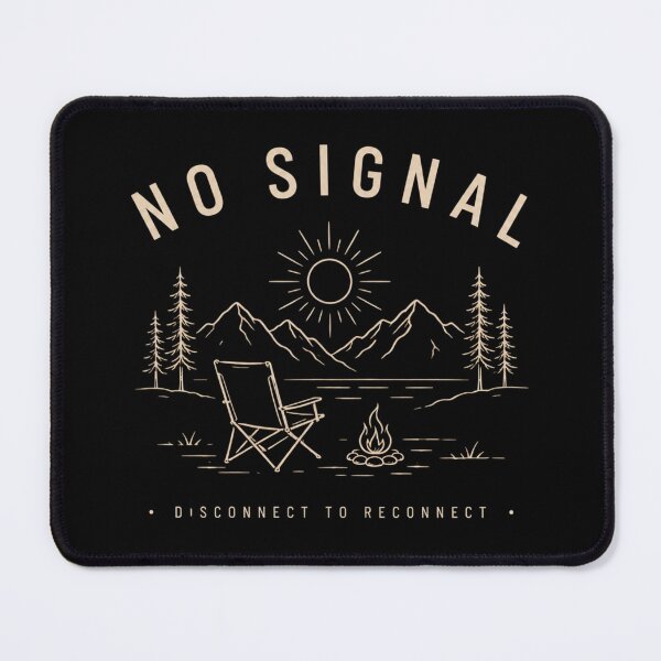 Item preview, No Signal | Disconnect to Reconnect Camping T-Shirt | Minimalist Mountain Camp Design designed and sold by Stillpath Co..