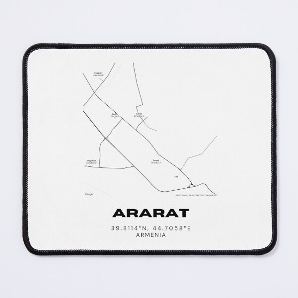 Item preview, Ararat Armenia Minimalist City Map with Coordinates | Black and White Street Map Art Print designed and sold by RM-Journey.
