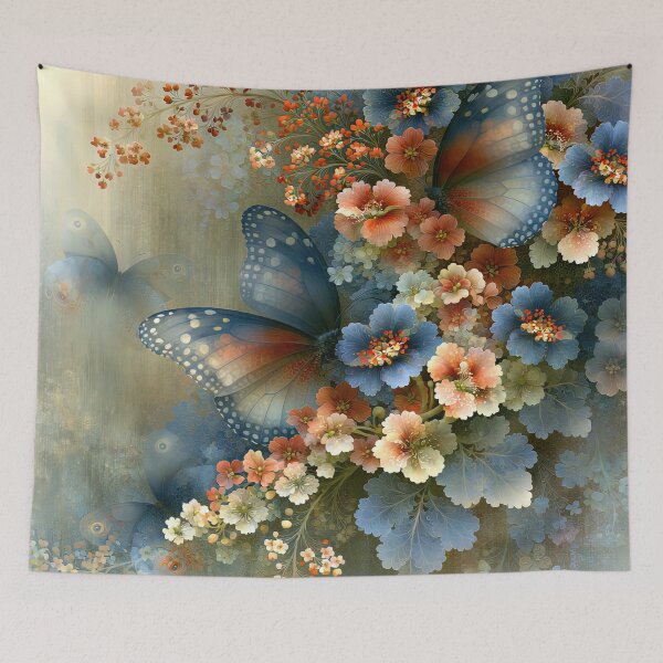 Item preview, The Tapestry of Indigo and Coral Bloom designed and sold by bloorose.
