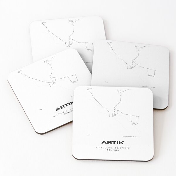 Item preview, Artik Armenia Minimalist City Map with Coordinates | Black and White Street Map Art Print designed and sold by RM-Journey.
