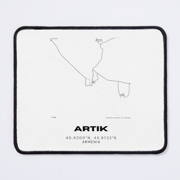 Item preview, Artik Armenia Minimalist City Map with Coordinates | Black and White Street Map Art Print designed and sold by RM-Journey.