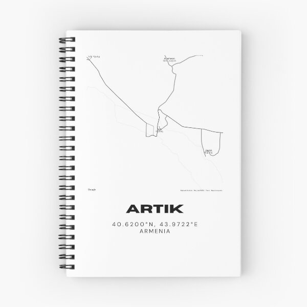 Item preview, Artik Armenia Minimalist City Map with Coordinates | Black and White Street Map Art Print designed and sold by RM-Journey.