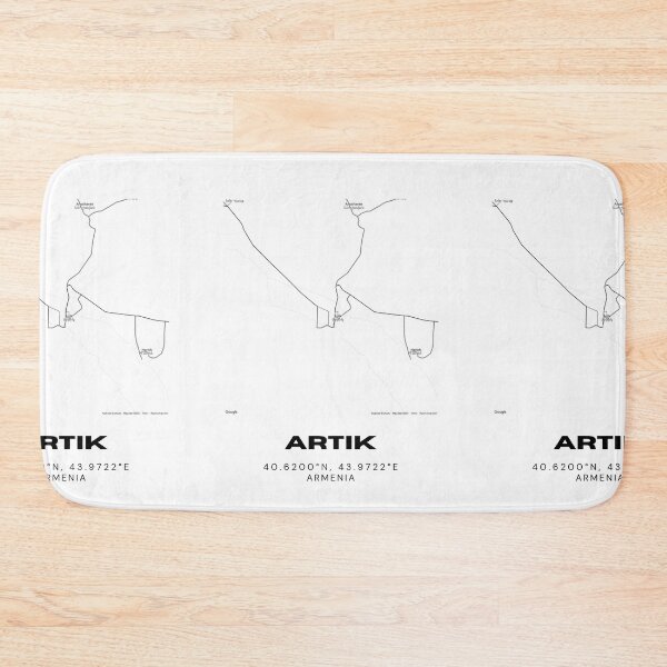 Item preview, Artik Armenia Minimalist City Map with Coordinates | Black and White Street Map Art Print designed and sold by RM-Journey.
