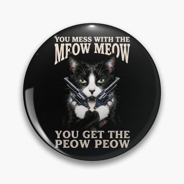 Item preview, Mess With The Meow Meow Shirt Funny Tuxedo Cat with Gun T-Shirt Sarcastic Cat Lover Gift Sassy Cat GUN LOVER Graphic Tee [Black Shirt Only] designed and sold by Off-Road-Zone.