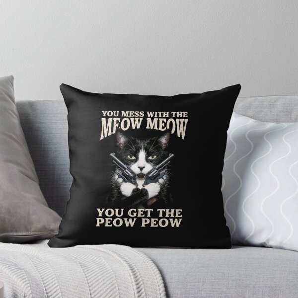 Item preview, Mess With The Meow Meow Shirt Funny Tuxedo Cat with Gun T-Shirt Sarcastic Cat Lover Gift Sassy Cat GUN LOVER Graphic Tee [Black Shirt Only] designed and sold by Off-Road-Zone.