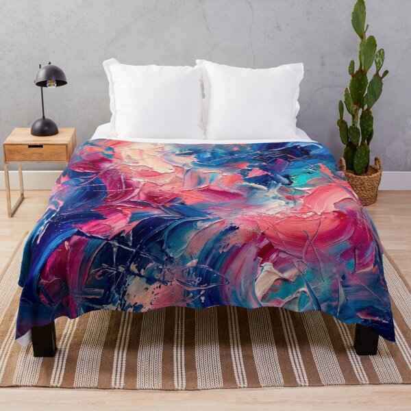 Item preview, Vibrant Abstract Expressionist Impasto Blue Pink Swirl Art designed and sold by Pride Emblem Prints.
