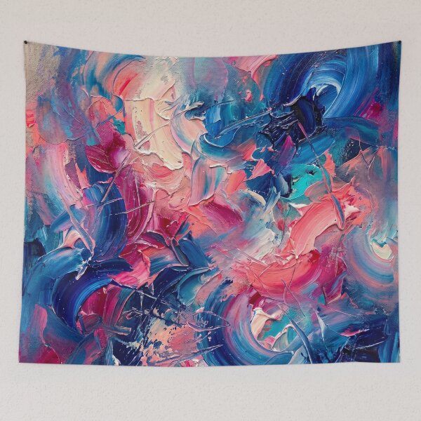 Item preview, Vibrant Abstract Expressionist Impasto Blue Pink Swirl Art designed and sold by Pride Emblem Prints.