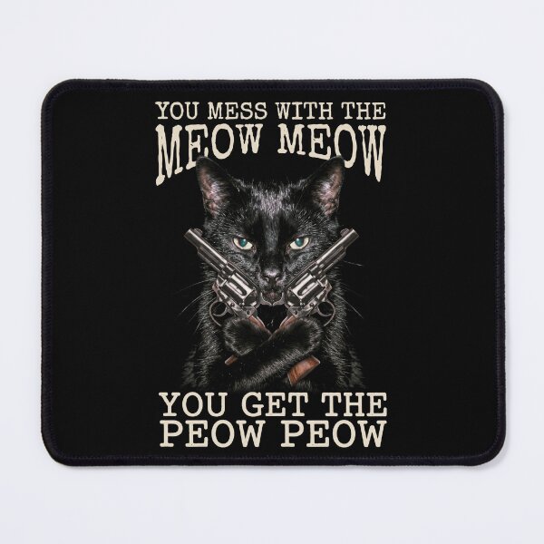 Item preview, Mess With The Meow Meow Shirt Funny Black Cat with Gun T-Shirt Sarcastic Cat Lover Gift Sassy Cat GUN LOVER Graphic Tee [Black Shirt Only] designed and sold by Off-Road-Zone.