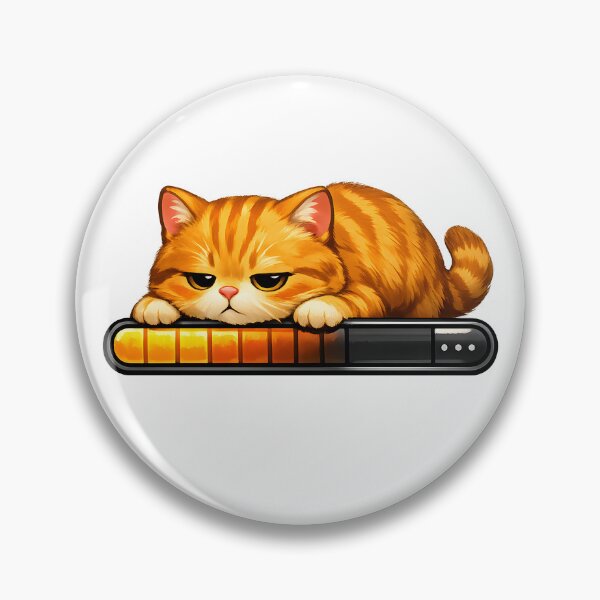Item preview, Orange Cat Loading – Sleepy Ginger Tabby Illustration designed and sold by builtforyou.
