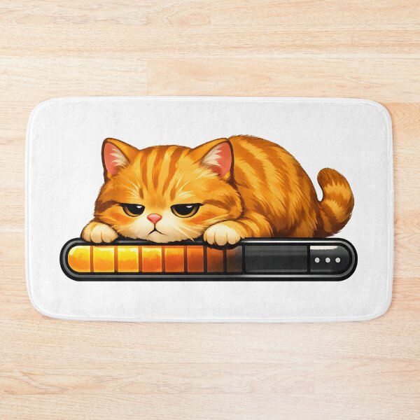 Item preview, Orange Cat Loading – Sleepy Ginger Tabby Illustration designed and sold by builtforyou.