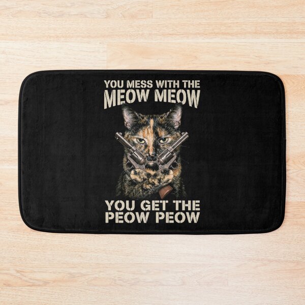 Item preview, Mess With The Meow Meow Shirt Funny Tortoiseshell Cat with Gun T-Shirt Sarcastic Cat Lover Gift Sassy Cat GUN LOVER Graphic Tee [Black Shirt Only] designed and sold by Off-Road-Zone.
