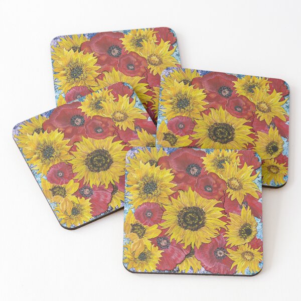 Item preview, Sunflowers Poppies Background 1 designed and sold by nastiaart.