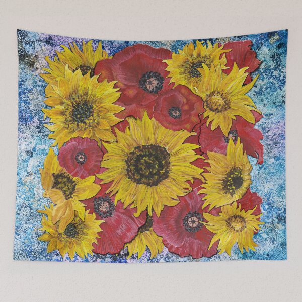 Item preview, Sunflowers Poppies Background 1 designed and sold by nastiaart.