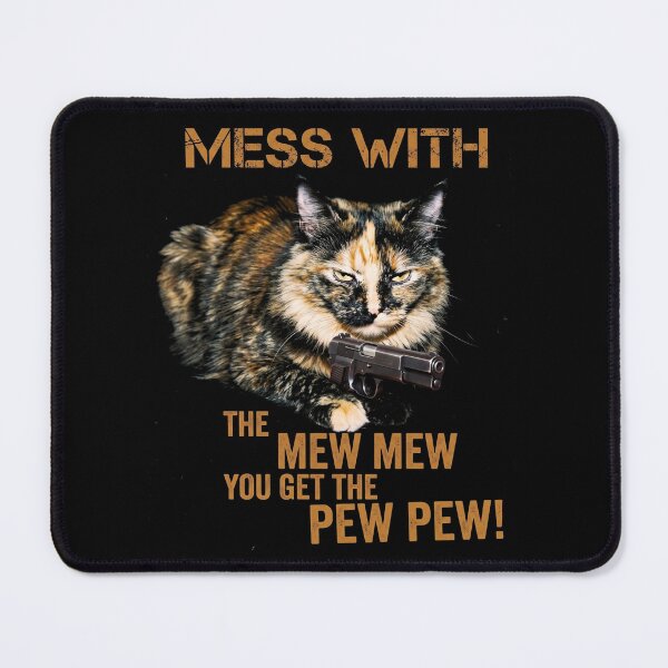 Item preview, Mess With The Meow Meow Shirt Funny Tortoiseshell Cat with Gun T-Shirt  Cat Lover Gift Sassy Cat GUN LOVER Graphic Tee [Black Shirt Only] designed and sold by Off-Road-Zone.