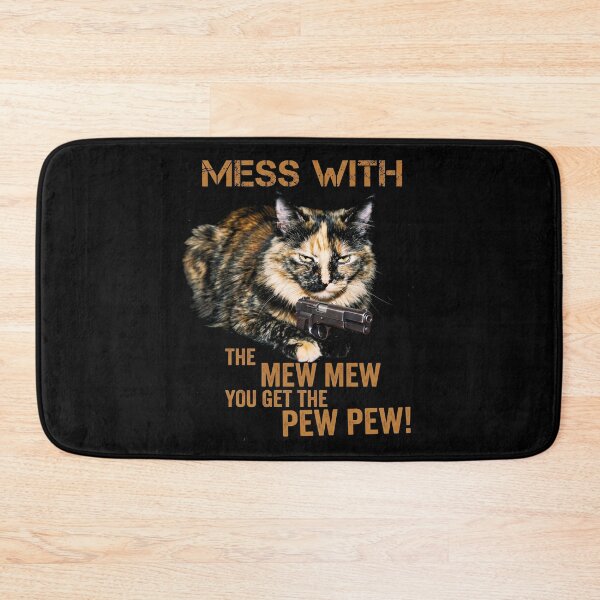 Item preview, Mess With The Meow Meow Shirt Funny Tortoiseshell Cat with Gun T-Shirt  Cat Lover Gift Sassy Cat GUN LOVER Graphic Tee [Black Shirt Only] designed and sold by Off-Road-Zone.