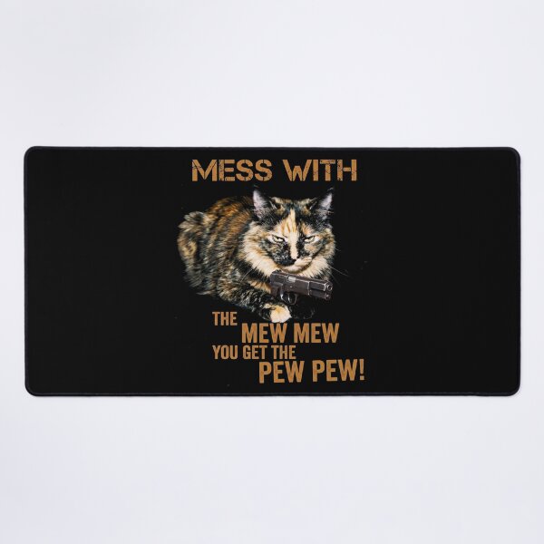 Item preview, Mess With The Meow Meow Shirt Funny Tortoiseshell Cat with Gun T-Shirt  Cat Lover Gift Sassy Cat GUN LOVER Graphic Tee [Black Shirt Only] designed and sold by Off-Road-Zone.