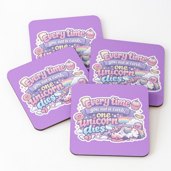Item preview, Every time you eat a carb, one unicorn dies. designed and sold by amyness.