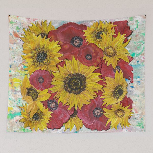 Item preview, Sunflowers Poppies Background 2 designed and sold by nastiaart.