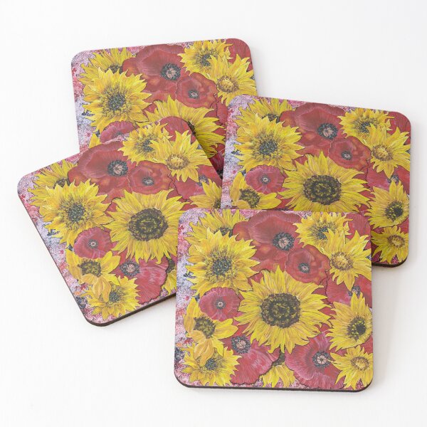 Item preview, Sunflowers Poppies Background 3 designed and sold by nastiaart.