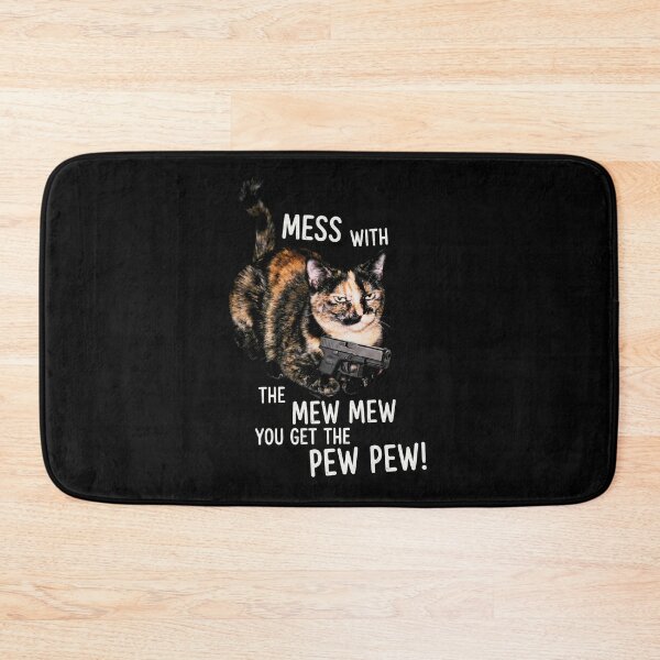 Item preview, Mess With The Meow Meow Shirt Funny Tortoiseshell Cat with Gun T-Shirt  Cat Lover Gift Sassy Cat GUN LOVER T Shirt [Black Shirt Only] designed and sold by Off-Road-Zone.