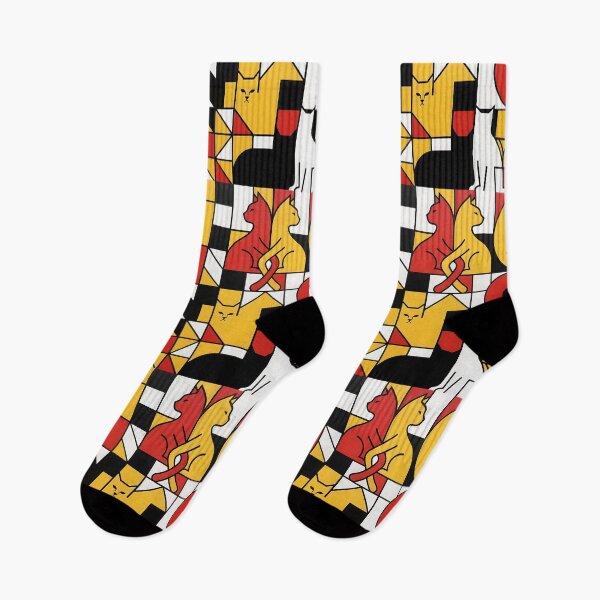 Item preview, Mondrian Style Cats Geometric Pattern  designed and sold by Timegraf.