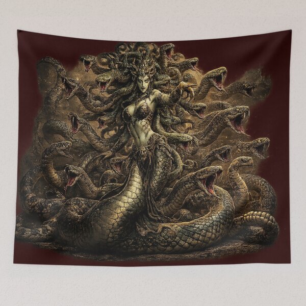 Item preview, MEDUSA GORGONA – The Serpent Queen's Deadly Beauty | Mythology Fantasy Art designed and sold by Alchemy Forge.