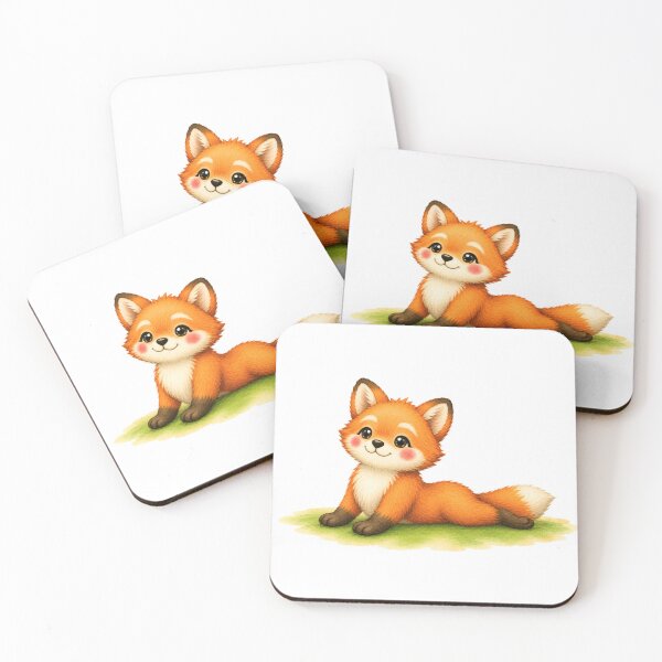 Item preview, Cobra Pose Fox Yoga Watercolor Print designed and sold by YogiAnimalArt.